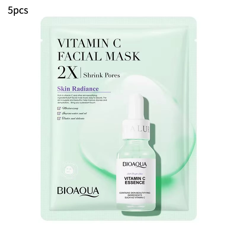 20Pcs/5Pcs Centella Collagen Face Mask VC Moisturizing Refreshing Sheet Masks Hyaluronic Acid Facial Mask Skin Care Products