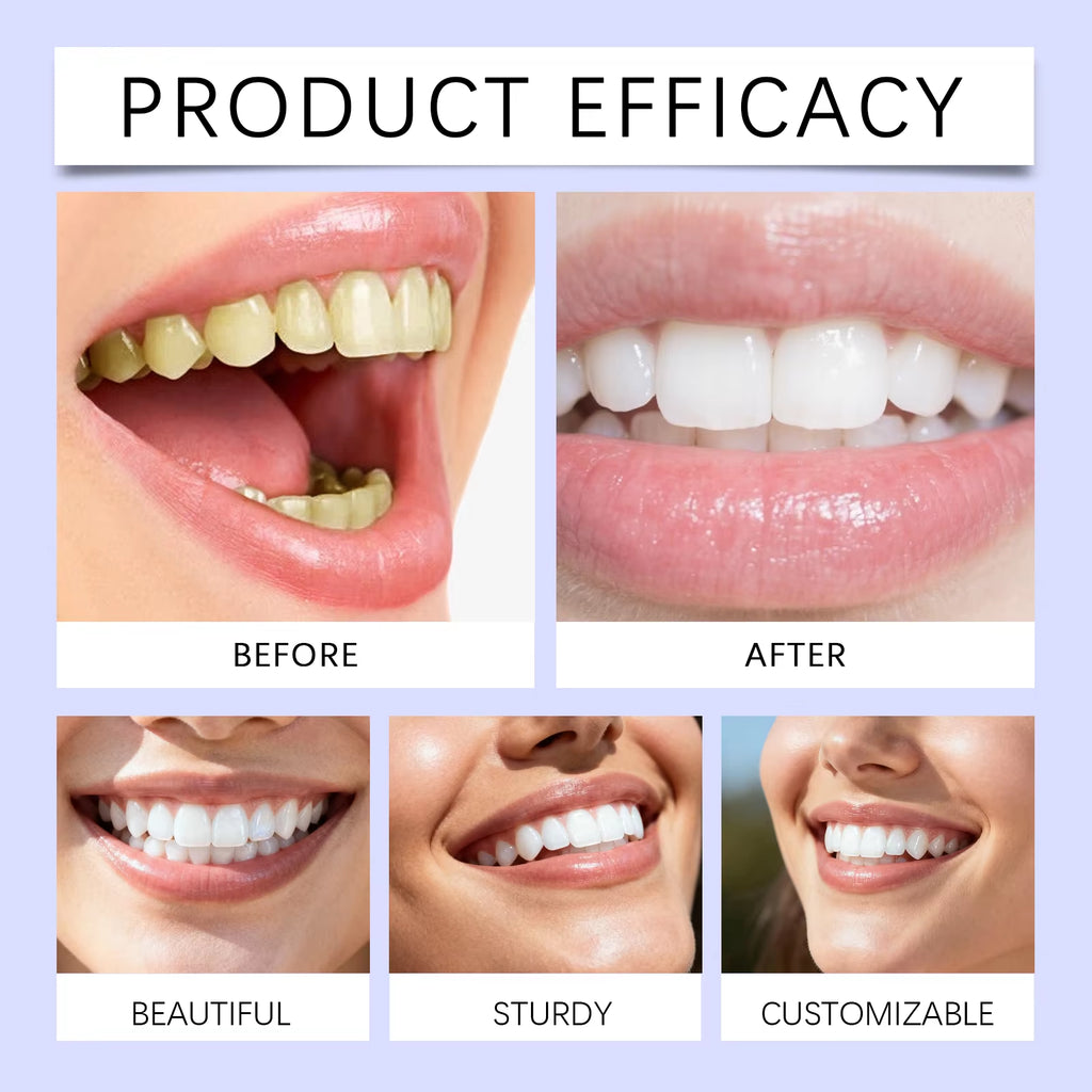 Purple Teeth Whitening Strips Oral Cleaning Removal Gel Improve Dental Yellowing Oral Care, for Lasting Bright Smile